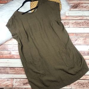Eileen Fisher linen lagenlook dress brown art to wear
